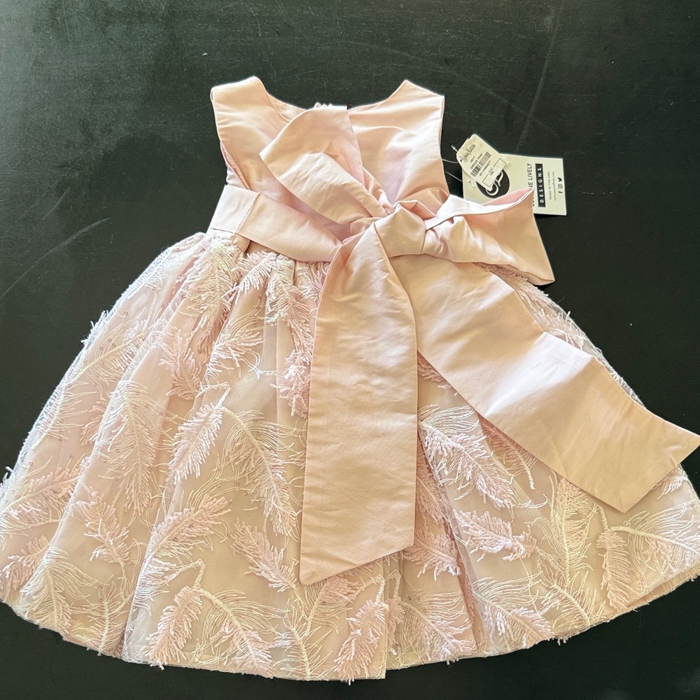 Susan Lively Elegant Pink Kids Dress with Bow